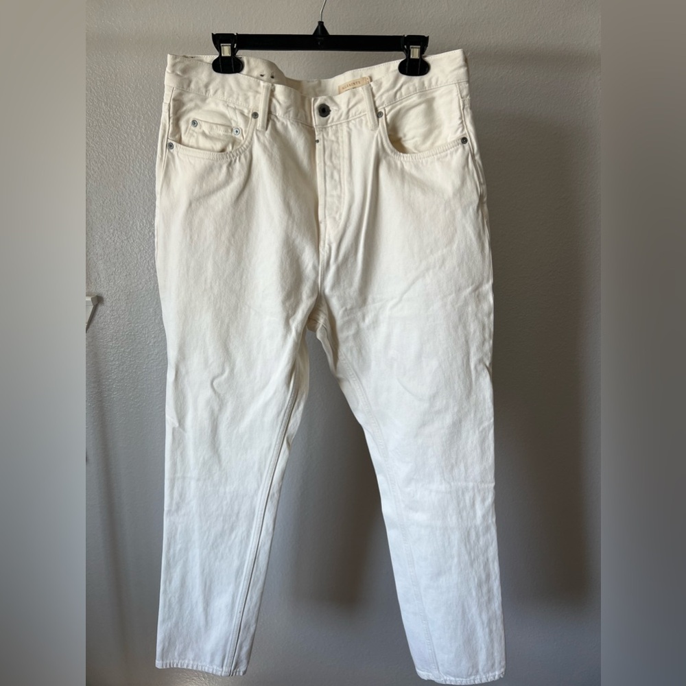 All Saints White Jeans Size 33 Ridge Fit